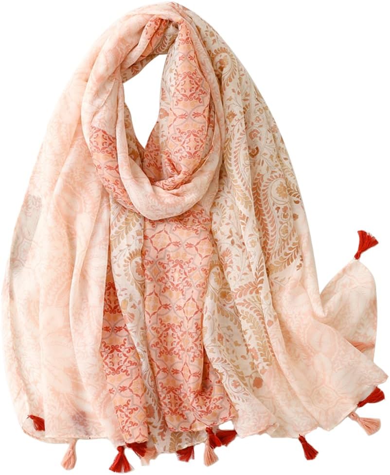 Lightweight Scarves Fashion Flowers Print Women Wrap Scarf Head Shawl