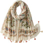 Lightweight Scarves Fashion Flowers Print Women Wrap Scarf Head Shawl