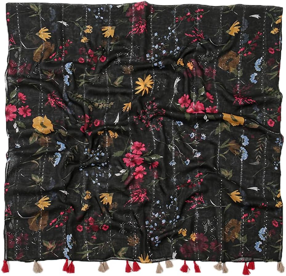 Lightweight Scarves Fashion Flowers Print Women Wrap Scarf Head Shawl