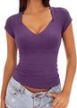 Women Short Sleeve Slim Fit Basic Tees Cute Crop Tops Y2k Summer Trendy Going Out Clothes
