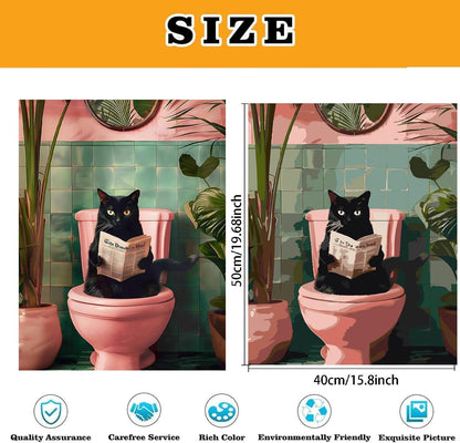 Black Cat Paint by Numbers Kit for Adults Beginner (Without Frame)
