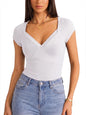 Women Short Sleeve Slim Fit Basic Tees Cute Crop Tops Y2k Summer Trendy Going Out Clothes