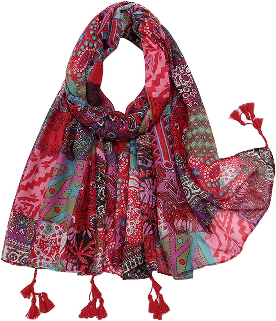 Lightweight Scarves Fashion Flowers Print Women Wrap Scarf Head Shawl