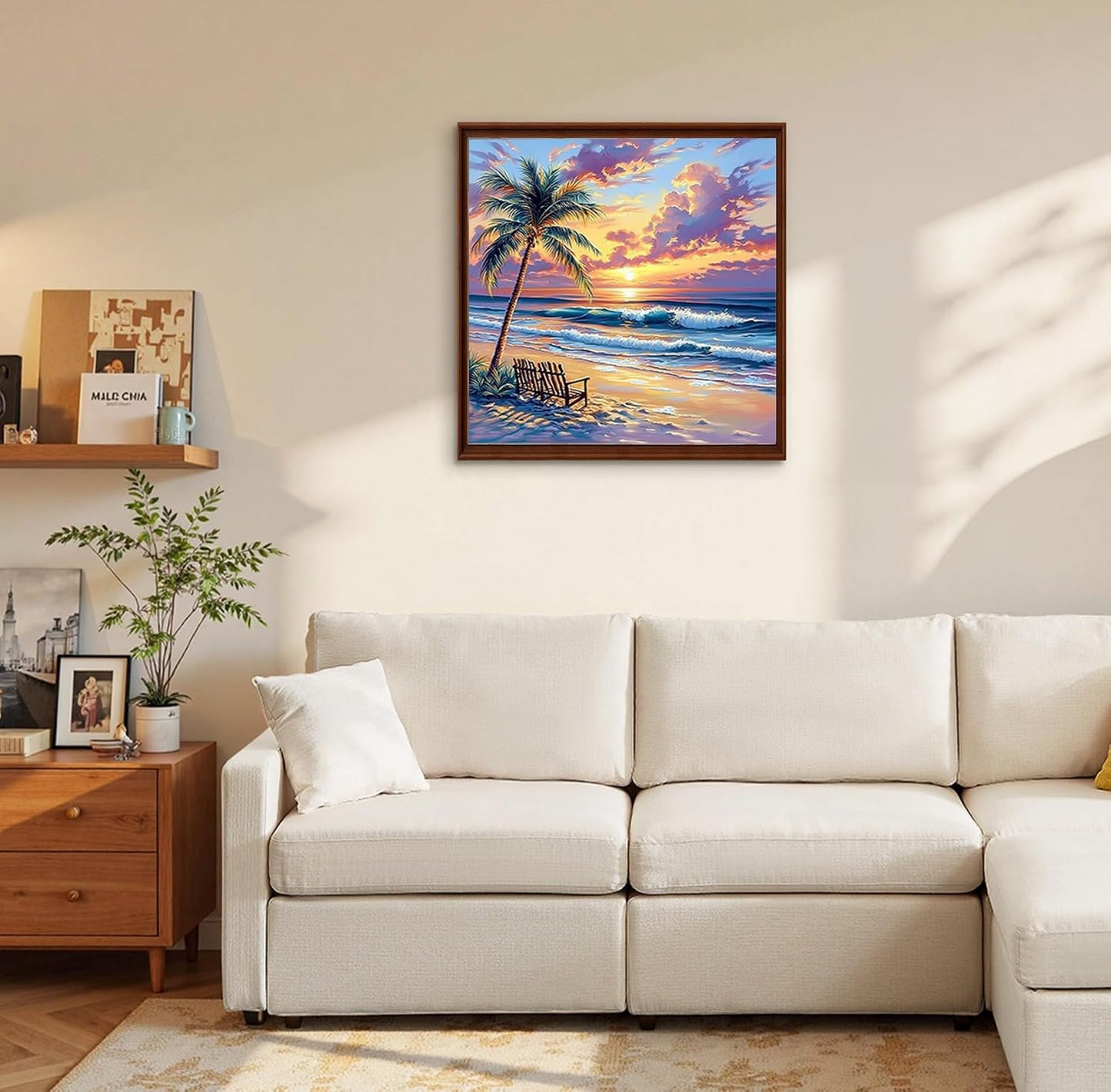 Beach Diamond Painting Kits | DIY Sunset Full Drill Diamond Art Dots for Beginners