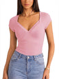 Women Short Sleeve Slim Fit Basic Tees Cute Crop Tops Y2k Summer Trendy Going Out Clothes