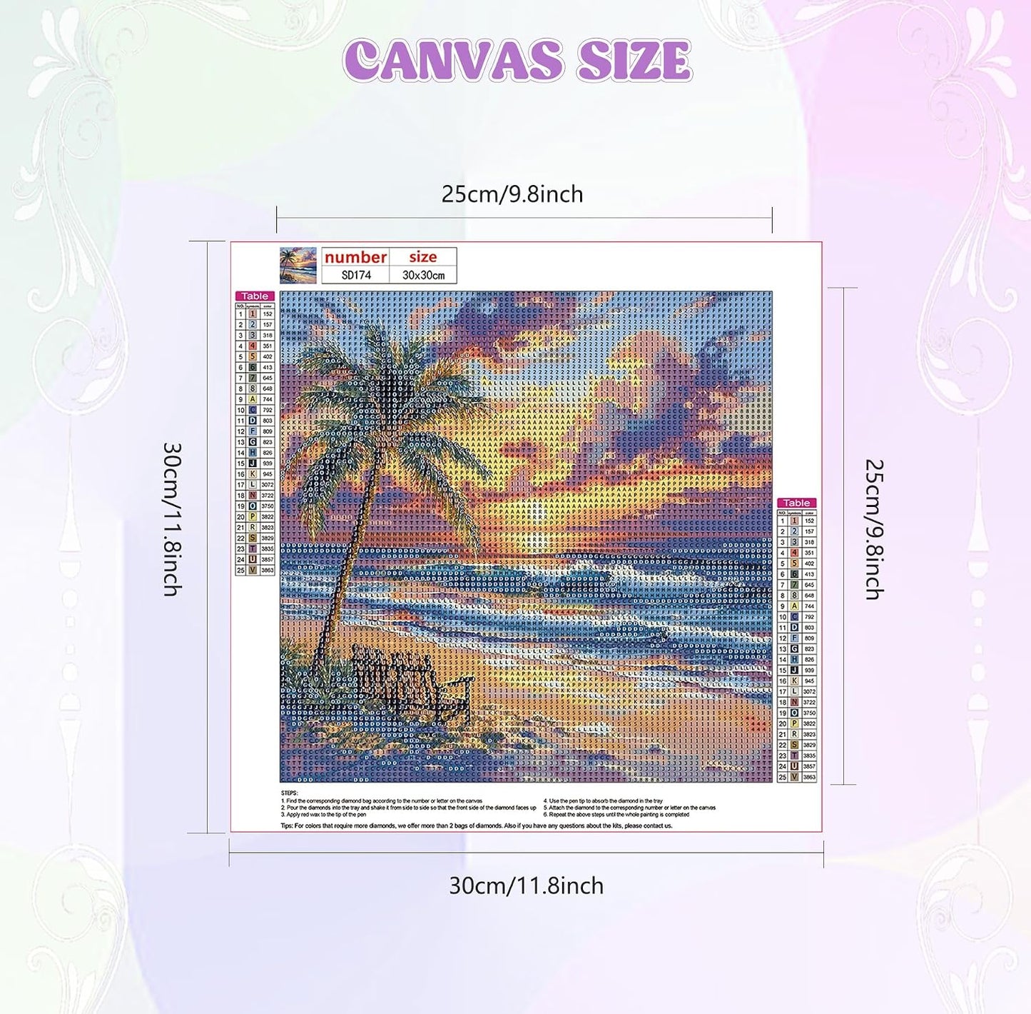 Beach Diamond Painting Kits | DIY Sunset Full Drill Diamond Art Dots for Beginners