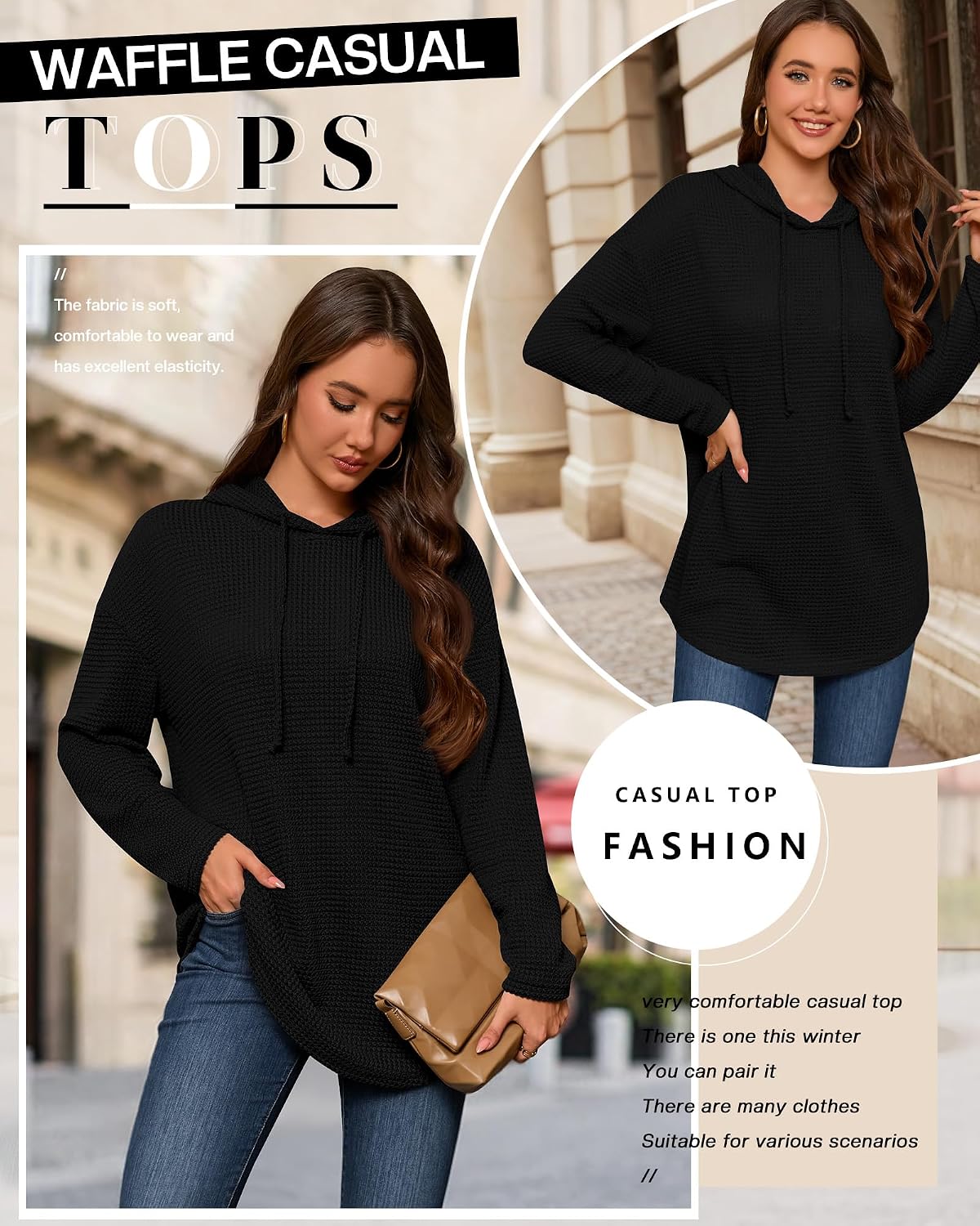 Women Plus Size Sweatshirt. Lightweight Hoodies. Long Sleeve Pullove