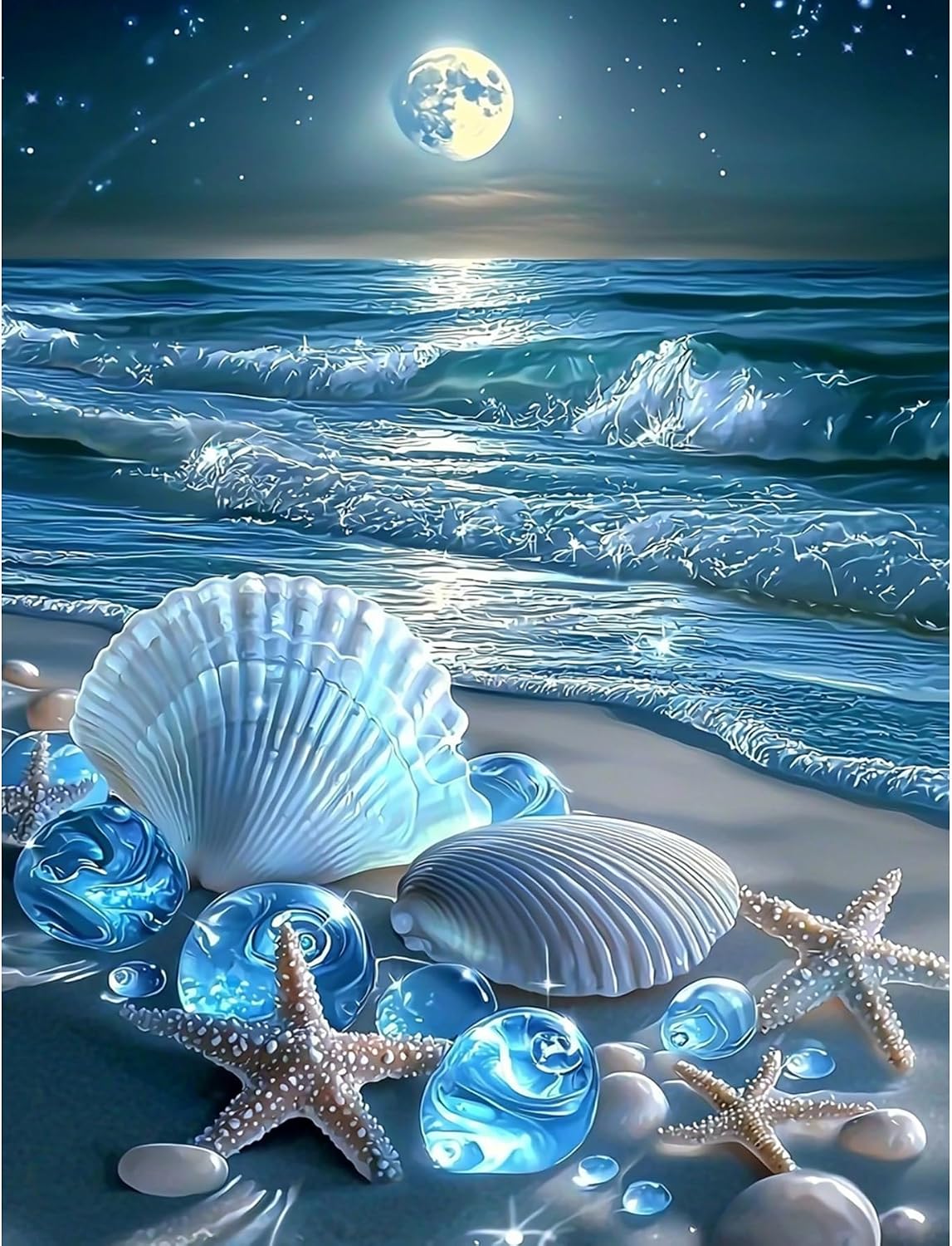 Beach Diamond Painting Kits | DIY Sunset Full Drill Diamond Art Dots for Beginners