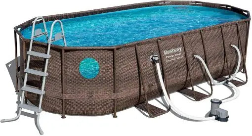 Bestway Power Steel Above-Ground Pool Kit – 18′ x 9′ x 48″ Metal Frame Swimming Pool with Filter Pump &amp; Maintenance Accessories