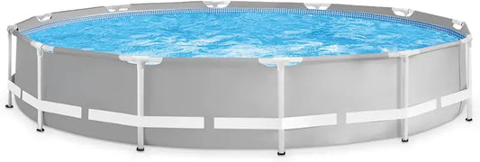 Prism Frame Above-Ground Swimming Pool – 12′ Round. 30″ Deep Summer Pool for Families